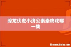 降龙伏虎小济公素素吻戏哪一集