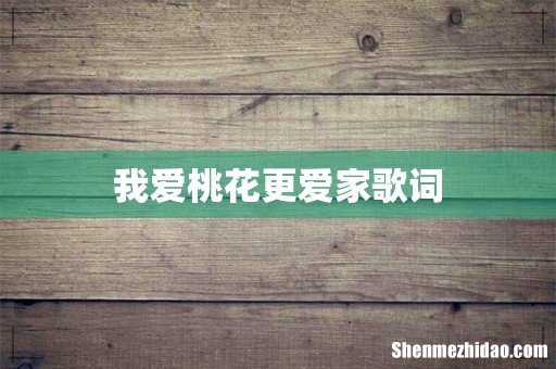 我爱桃花更爱家歌词
