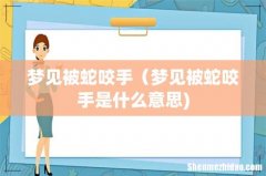 梦见被蛇咬手（梦见被蛇咬手是什么意思)
