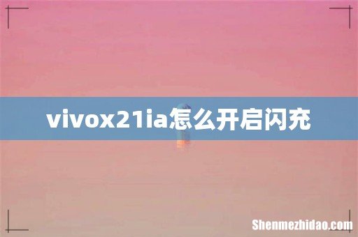 vivox21ia怎么开启闪充