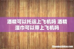 酒精可以托运上飞机吗 酒精湿巾可以带上飞机吗
