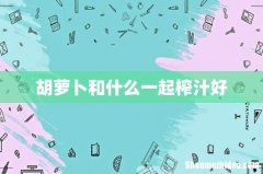 胡萝卜和什么一起榨汁好