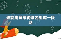 谁能用黄家驹歌名组成一段话