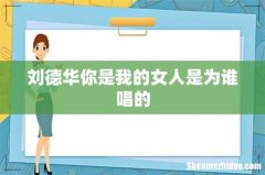 刘德华你是我的女人是为谁唱的