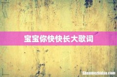 宝宝你快快长大歌词