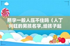 人丁兴旺的男孩名字,给孩子起名 熙字一般人压不住吗