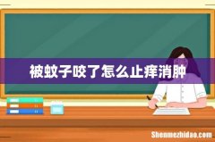 被蚊子咬了怎么止痒消肿