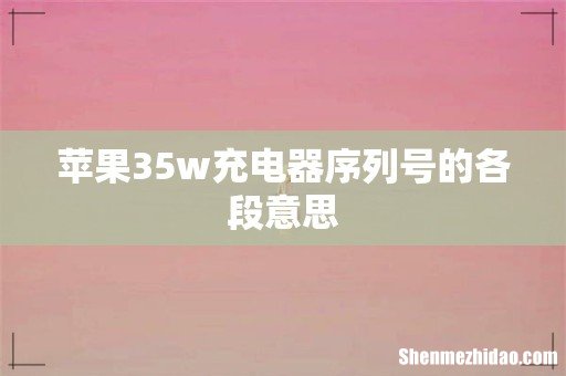 苹果35w充电器序列号的各段意思