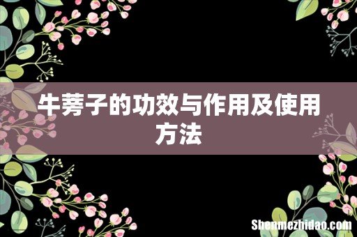 牛蒡子的功效与作用及使用方法