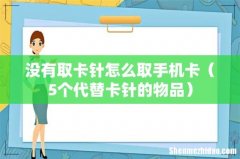 5个代替卡针的物品 没有取卡针怎么取手机卡