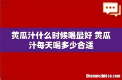 黄瓜汁什么时候喝最好 黄瓜汁每天喝多少合适