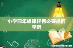 小学四年级课程有必要提前学吗