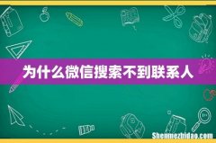 为什么微信搜索不到联系人