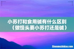 做馒头要小苏打还是碱 小苏打和食用碱有什么区别