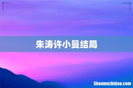 朱涛许小曼结局