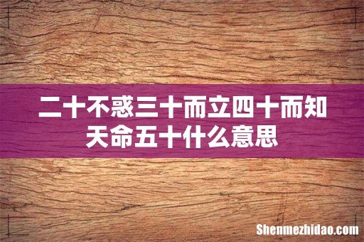二十不惑三十而立四十而知天命五十什么意思