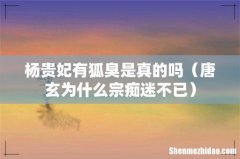 唐玄为什么宗痴迷不已 杨贵妃有狐臭是真的吗