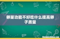 卵巢功能不好吃什么提高卵子质量