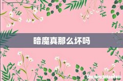 暗魔真那么坏吗