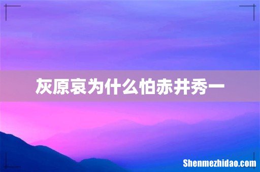 灰原哀为什么怕赤井秀一