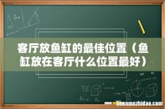 鱼缸放在客厅什么位置最好 客厅放鱼缸的最佳位置