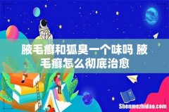 腋毛癣和狐臭一个味吗 腋毛癣怎么彻底治愈