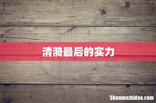 清漪最后的实力