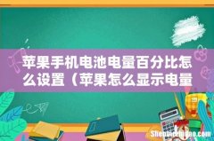 苹果怎么显示电量百分比 苹果手机电池电量百分比怎么设置