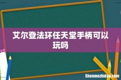 艾尔登法环任天堂手柄可以玩吗