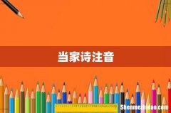 当家诗注音