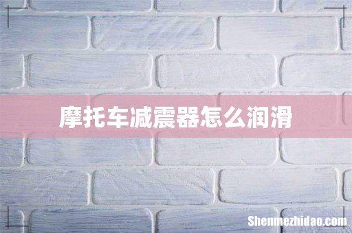 摩托车减震器怎么润滑