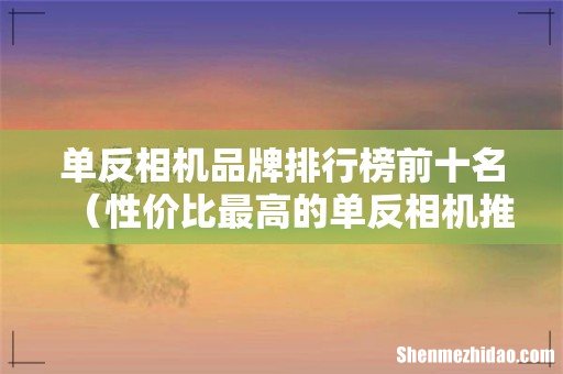 性价比最高的单反相机推荐 单反相机品牌排行榜前十名