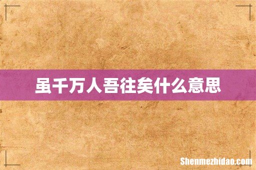 虽千万人吾往矣什么意思