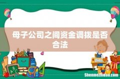 母子公司之间资金调拨是否合法
