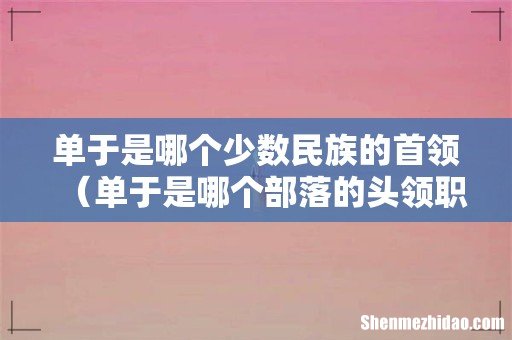 单于是哪个部落的头领职位 单于是哪个少数民族的首领