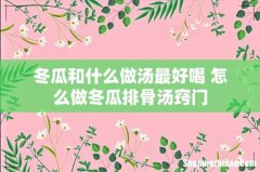 冬瓜和什么做汤最好喝 怎么做冬瓜排骨汤窍门