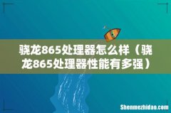 骁龙865处理器性能有多强 骁龙865处理器怎么样