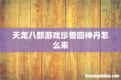 天龙八部游戏珍兽回神丹怎么来