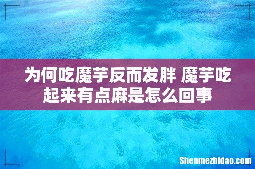 为何吃魔芋反而发胖 魔芋吃起来有点麻是怎么回事
