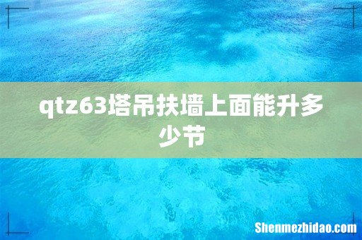 qtz63塔吊扶墙上面能升多少节