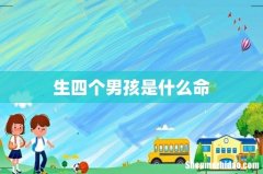生四个男孩是什么命