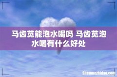 马齿苋能泡水喝吗 马齿苋泡水喝有什么好处