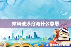 乘风破浪沧海什么意思