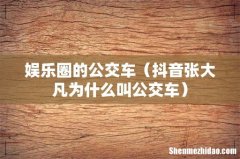 抖音张大凡为什么叫公交车 娱乐圈的公交车