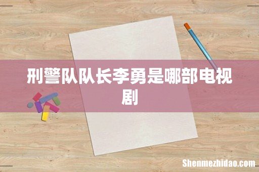 刑警队队长李勇是哪部电视剧