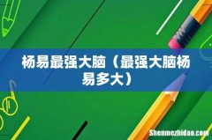 最强大脑杨易多大 杨易最强大脑