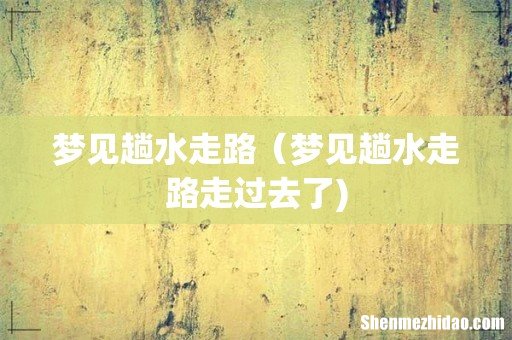 梦见趟水走路（梦见趟水走路走过去了)