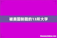 被美国制裁的13所大学