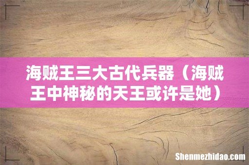 海贼王中神秘的天王或许是她 海贼王三大古代兵器