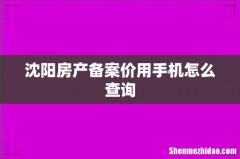 沈阳房产备案价用手机怎么查询